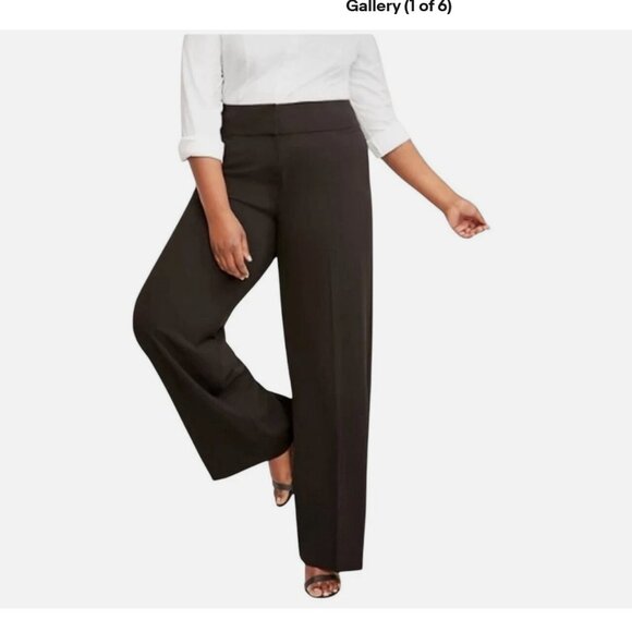 Lane Bryant The Allie Wide Leg Pants Tailored Stretch Womens Size 24R - Black - Picture 12 of 14